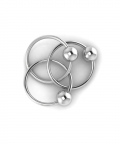 Sterling Silver Baby Rattle -Three Ring Baby Teether (35 gm)