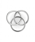 Silver Plated Baby Rattle-3 Ring Plain Teether