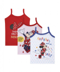 Minnie & Friends Girls Vest Round Neck Sleeveless Solid Assorted Pack Of 3