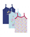 Girls Vest Round Neck Sleeveless Solid Assorted Pack Of 3