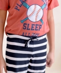 Kids Pure Cotton Red Play Ball Printed Night Suit Set