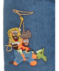 Denim Shorts With Spongebob Motif 