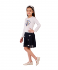 Shooting Stars & Hearts Jersey Top With Tulle Skirt Highlighted With Bows