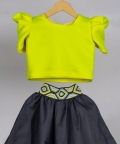 Quirky Neon Top And Skirt Set