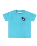 Turquoise Round Neck Polo T-Shirt With Kungfu Panda Embroidery