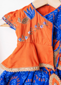 Orange Blue Jamna Ghaghra Set(Girl)