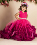 Hot Pink Wine Trail Gown