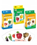 Vegetables And Animals, Pack Of 3 - 108 Flash Cards