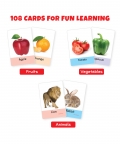 Vegetables And Animals, Pack Of 3 - 108 Flash Cards