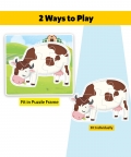 Jungle And Farm Animals - 15 Puzzle Pcs Each, Set Of 2