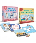 People At Work And Transport - 15 Puzzle Pcs Each, Set Of 2