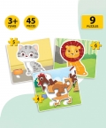 Jungle , Farm & Baby Animals - 15 Puzzle Pcs Each,Set Of 3