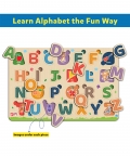 Alphabet Letters Puzzle Tray - Knob And Peg Puzzle- 26 Pegs