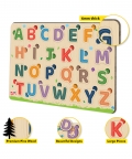 Alphabet Letters Puzzle Tray - Knob And Peg Puzzle- 26 Pegs