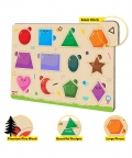 Shapes & Colours Puzzle Tray - Knob And Peg Puzzle- 12 Pegs
