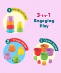 3-In-1 Stacking Cup Set With Shape & Colour Sorter Toy