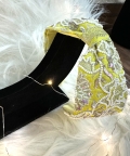 Lemon pearl embroidered headband