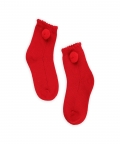 Red & Yellow Pom Pom Socks Pack Of 2