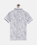 White Printed Polo Cotton T-Shirt