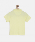 Yellow Solid Self Fabric Polo Cotton T-Shirt