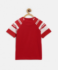 Red Colourblock Round Neck Cotton T-Shirt