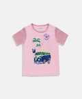 Ladore Pink Travel Camper Cotton Half Sleeves Tshirt