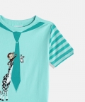 Ladore Sea Green Animal Tie Cotton Half Sleeves Tshirt