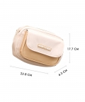 Beige Canvas Material Casual Sling Bag For Kids