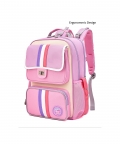 Pink &Purple 3 Stripes Ergonomic School Backpack.