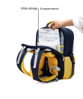 Yellow &Navy 3 Stripes Ergonomic School Backpack
