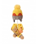 Yellow & Grey Bear Winter Cap & Neck Muffler Set