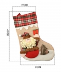 Cream Snowfall Jute & Checks Style Santa Stockings