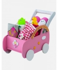 Pink 0 to 12 months Baby Girl Gift Toy Wooden Pram Hamper