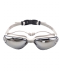 Milky Grey Frame Uv Protected Swimming Goggles