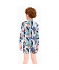 Full Sleeves Knee Length Geometric Print Kids Swimwear Up50