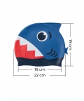 Blue Shark 3D Silicone Kids Swimming Cap