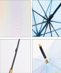 Blue Holographic Glitter Rain Umbrella