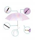 Lilac Holographic Glitter Rain Umbrella