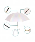White Holographic Glitter Rain Umbrella