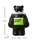 Black Happy Ted Stainless Steel Water Bottle For Kids,450Ml