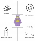 Purple Happy Ted Stainless Steel Water Bottle For Kids,450Ml