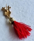 Earrings Red Flowy Hanging Reindeer