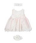 Pink 3 Piece Baby Dress Set