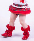 Girls Red Cotton Ruffle Socks