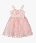 Girls Pink Tulle Bow Dress