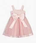 Girls Pink Tulle Bow Dress