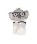 Baby Moo Prof. Koala White Hooded Towel