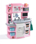 Step2 Great Gourmet Kitchen | Durable Kids Kitchen Playset with Lights & Sounds | Light Pink Play Kitchen