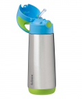 b.box Insulated Straw Sipper Drink Water Bottle 500ml- Ocean Breeze Blue Green
