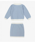 Girls Blue Knitted Skirt Set